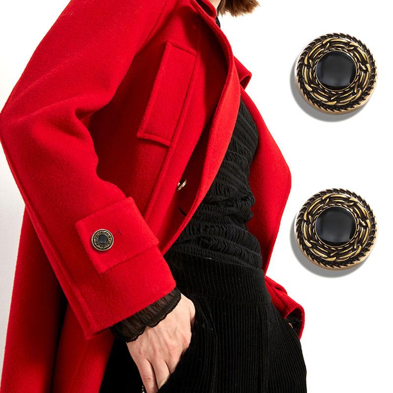 10Pcs Vintage Metal Buttons Round Clothes Woolen Coat Trench Coat Versatile Buttons Jacket Sweater Metal Buttons