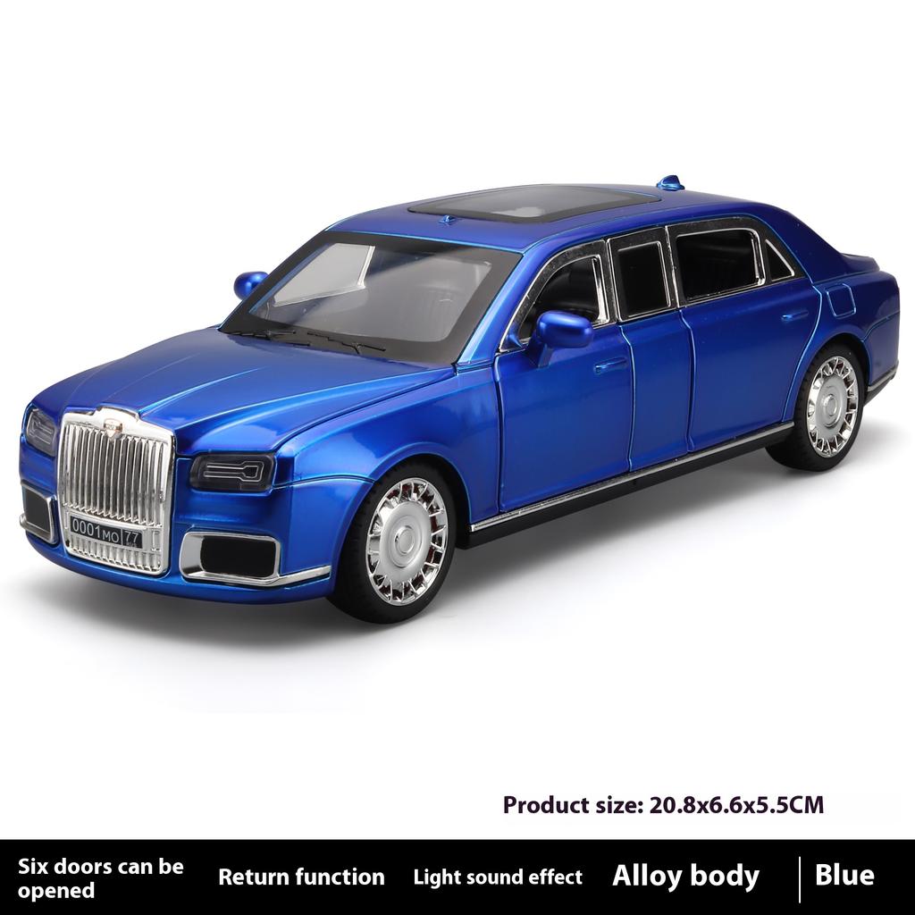 1:24 Aurus Motors Aurus Senat Russia Limousine Alloy Metal Diecast Model Car Sound & Light Classic Collectible Ornaments Gifts