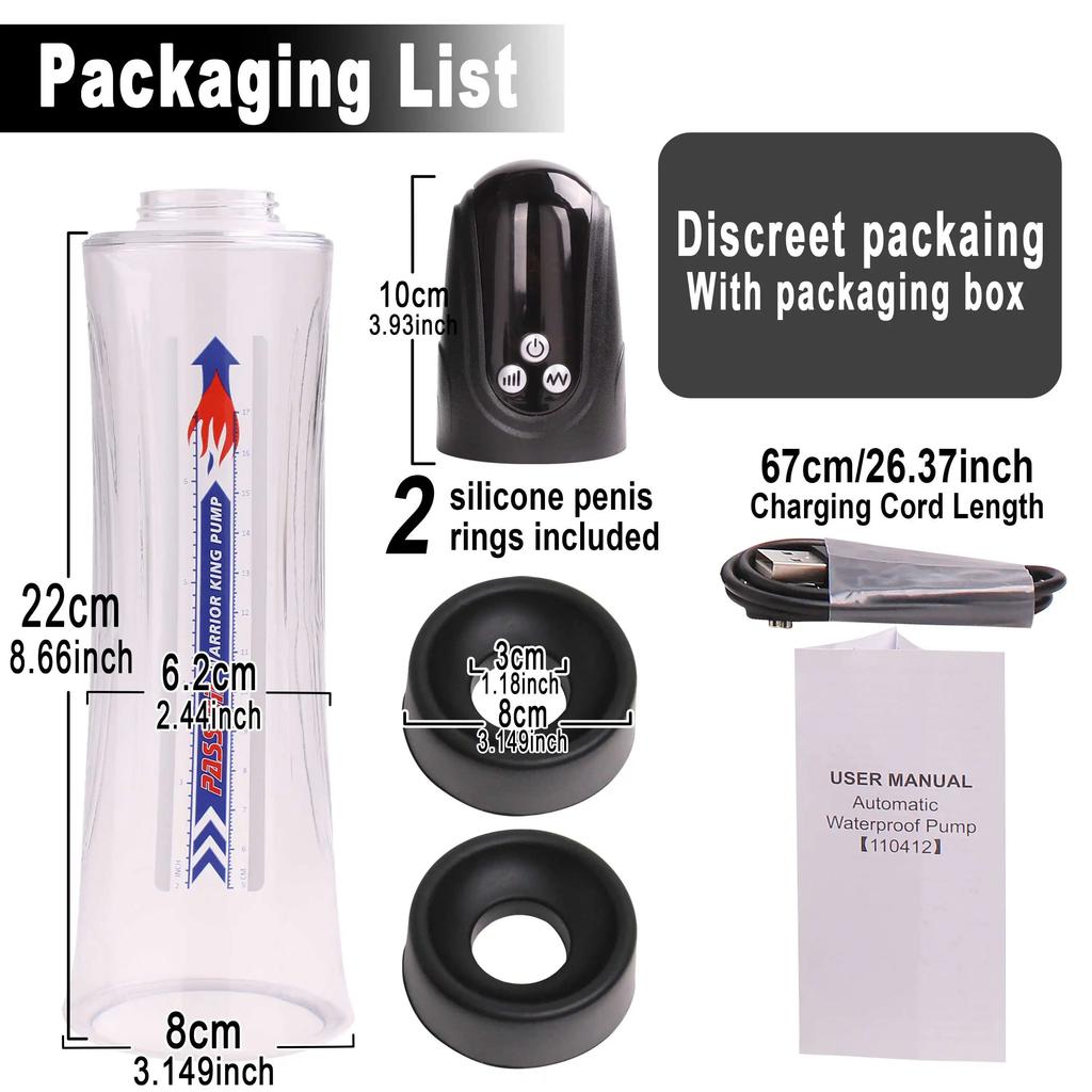 Manyjoy Male Penis Pump Vacuum Electric Increase Penis Delayed Ejaculation Stimulation Penis Male Masturbation Couple Sex Toys