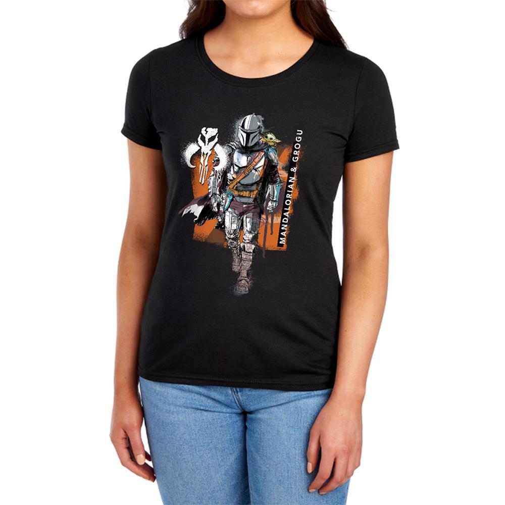 Star Wars: The Mandalorian Womens/Ladies Grogu Graffiti Spray Capped Sleeved T-Shirt