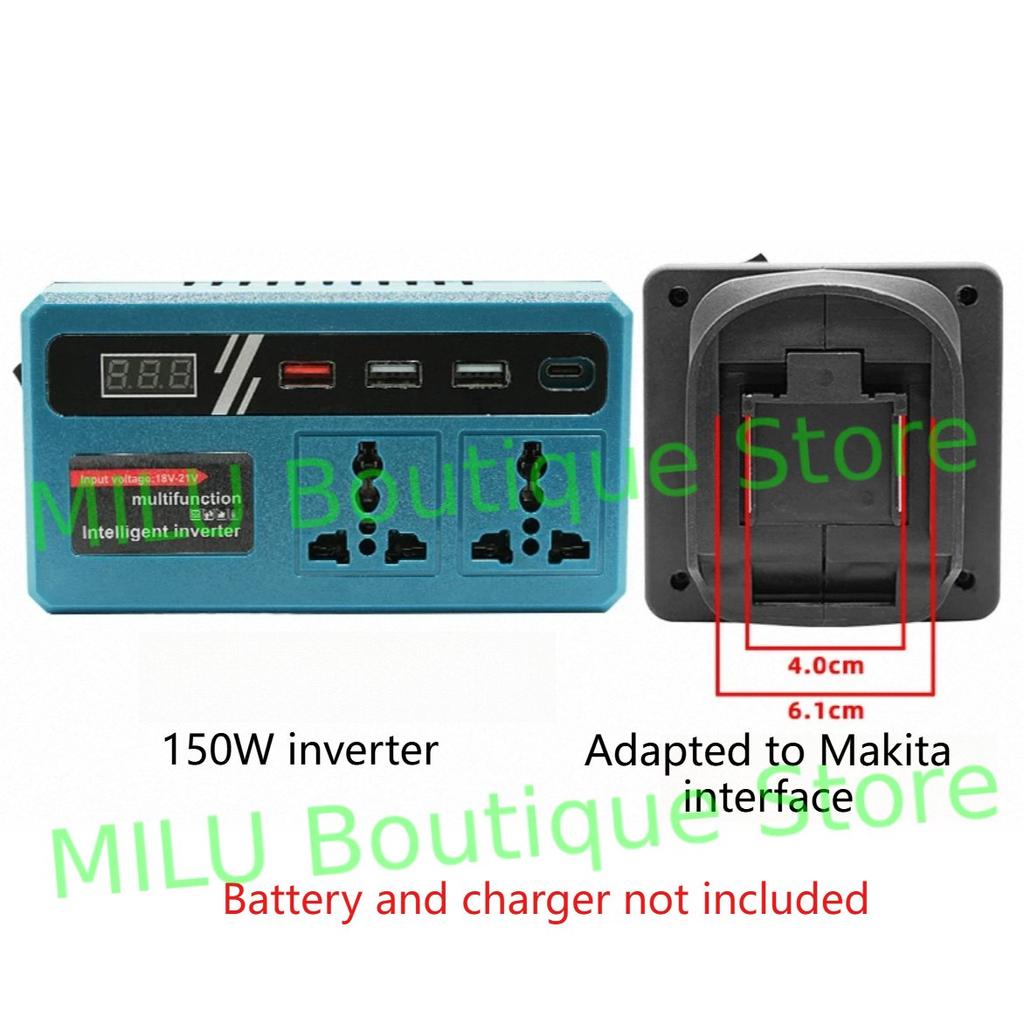 Lithium battery inverter power bank Makita portable DC 20V to 220V smart transformer (battery not included)