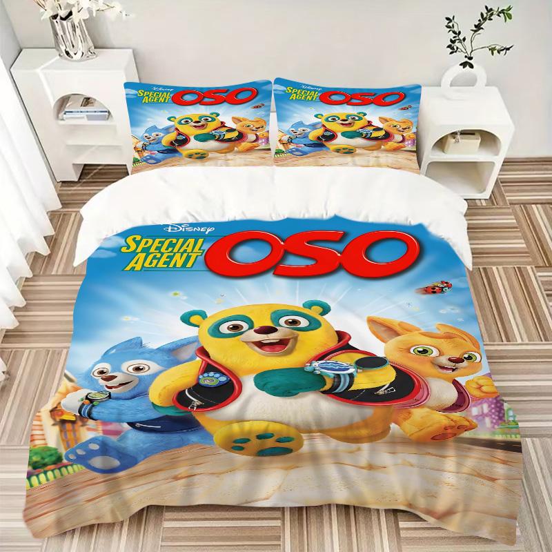 Special Agent Panda Print 3Pcs Bedding Set,Duvet Cover with 2 Bedro,Pillowcase Home Birthday Gift