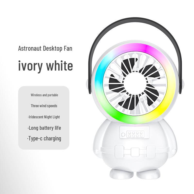 Astronaut Neck Hanging Mini Fan: Portable USB Rechargeable Cartoon Design 11.4*18.1*8.7 cm