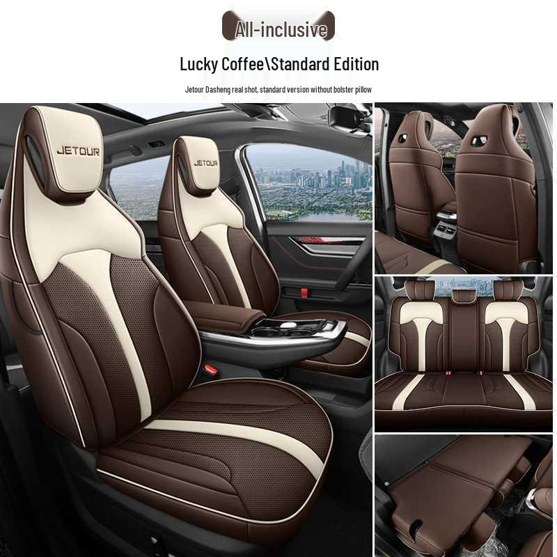 Premium Leather Car Seat Cushion - 24 Models for Five-Seater Fit, Cartoon Design, All-Season Use