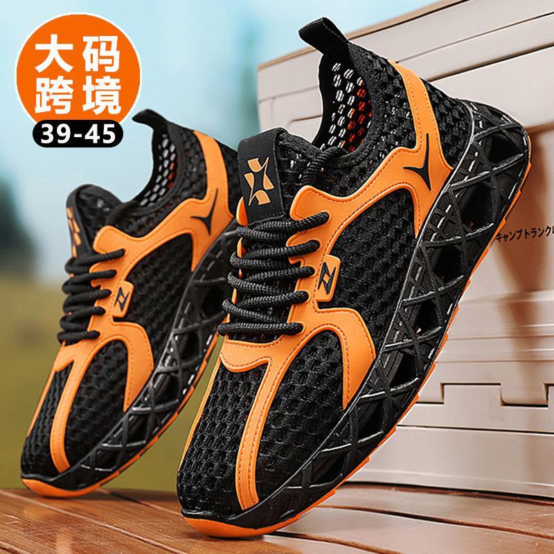

Mesh men s shoes 2025 summer new breathable soft-soled sports shoes hollow hole shoes outdoor men s trend shoes 39