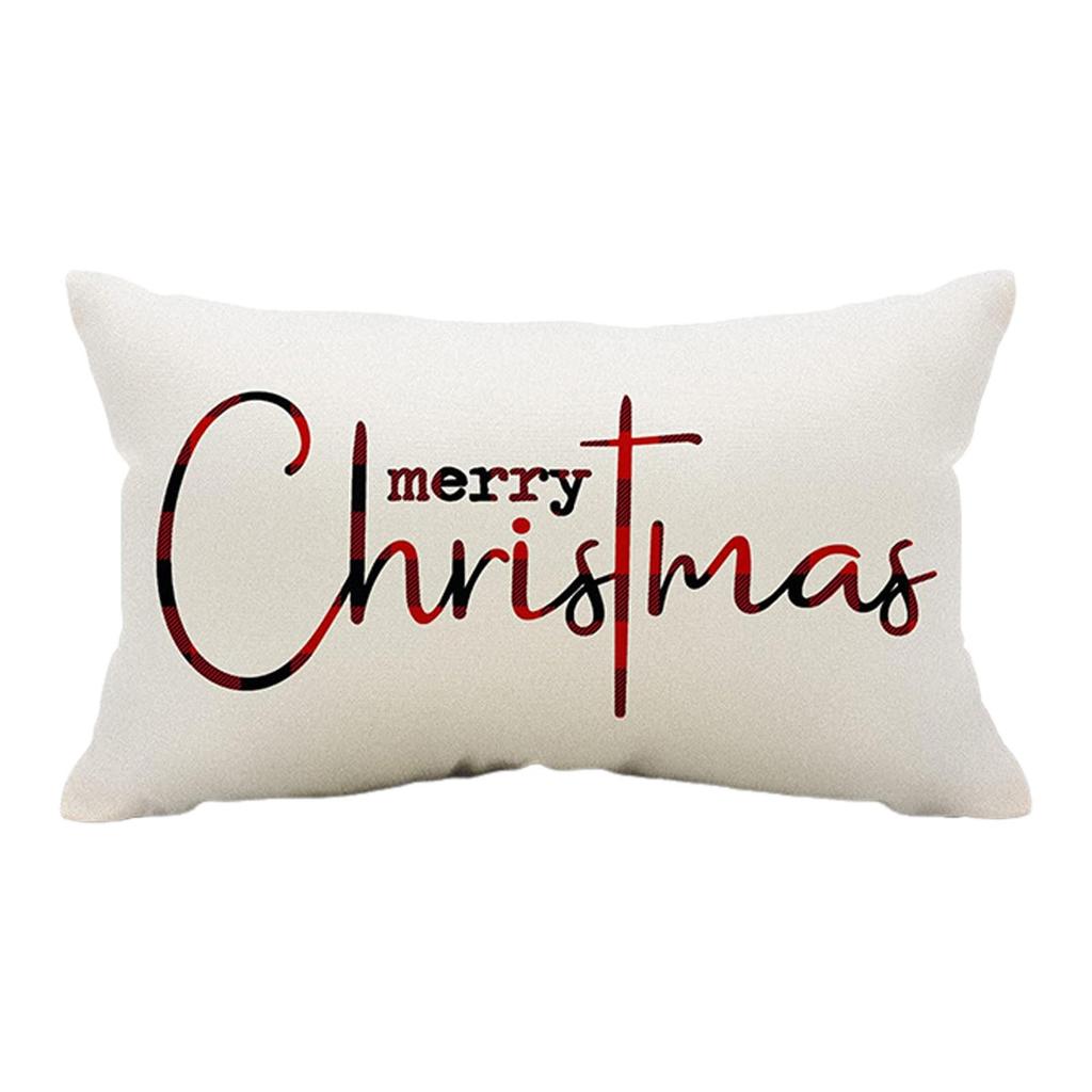 Christmas Pillow Covers Merry Christmas Throw Pillow Decorative Linen Pillow Cover Sofa Cover Decorative Pillowcases Cotton