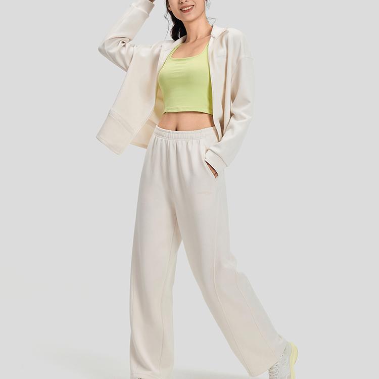 SAUCONY Solid Color Zip Neck Long Sleeve Jacket Women Jackets Milk-Cloud SC1230012DY-GE75