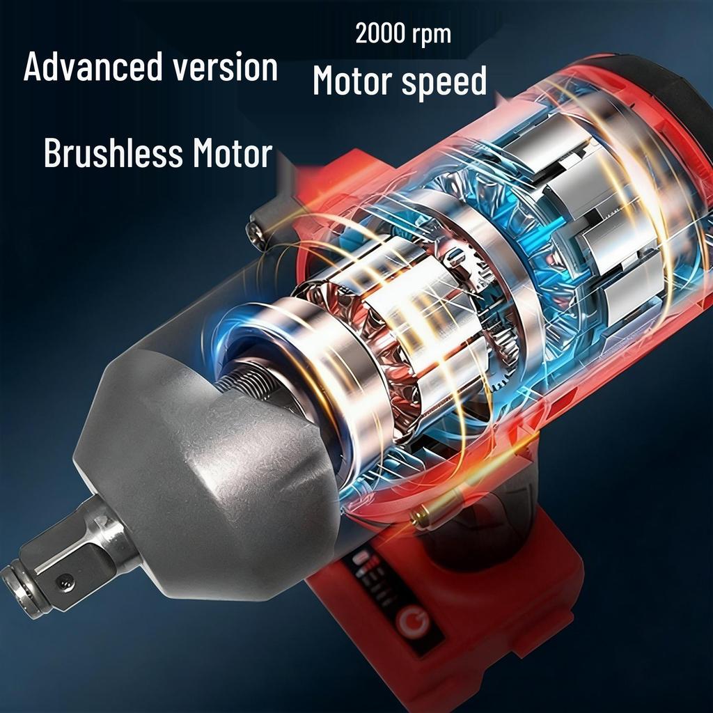 18V Lithium Brushless Impact Wrench - 1300NM Torque for Auto Repair