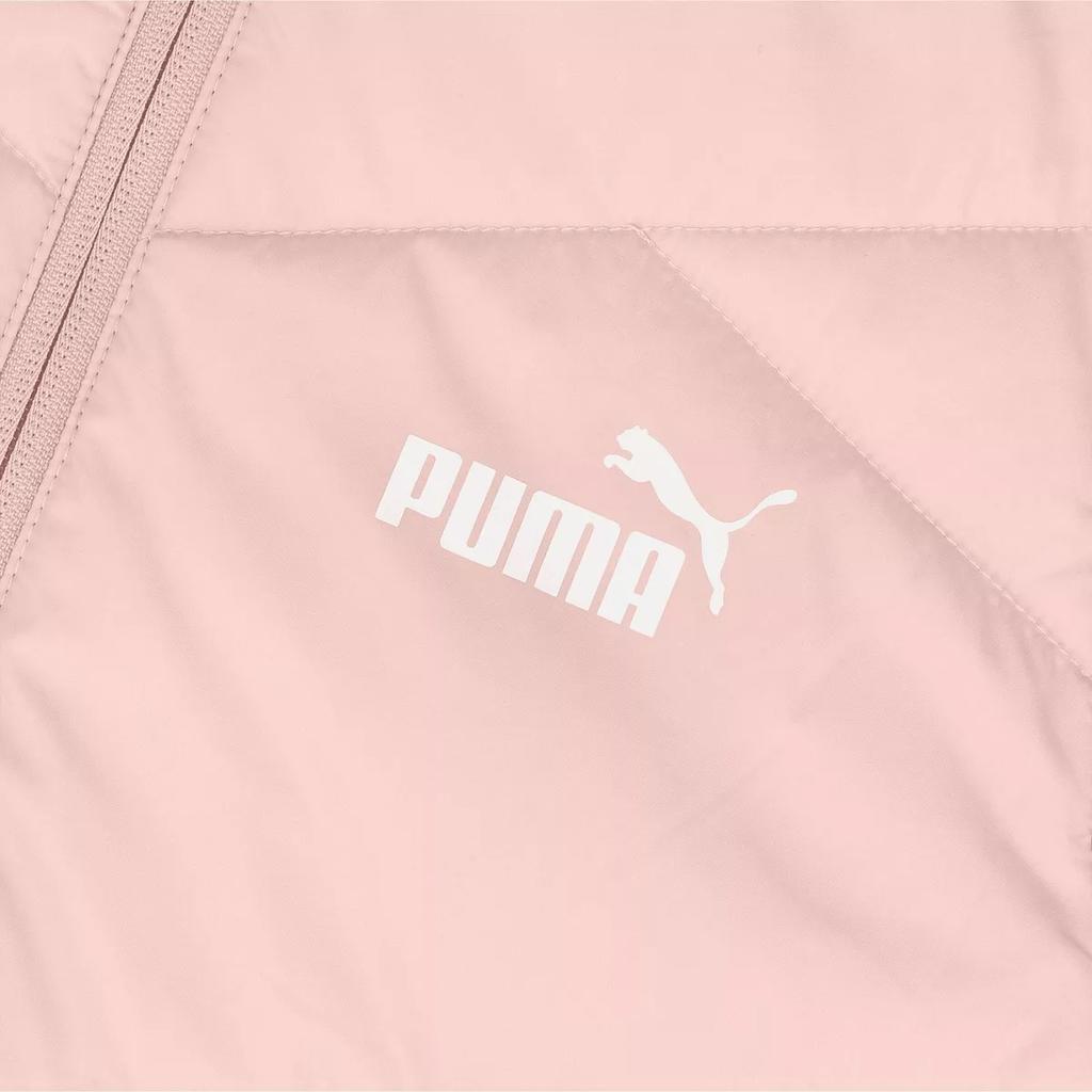 Puma Sports Lifestyle Series Solid Color Printed Logo Zipper Stand Collar Warm Vest Women vest Pink 587649-36