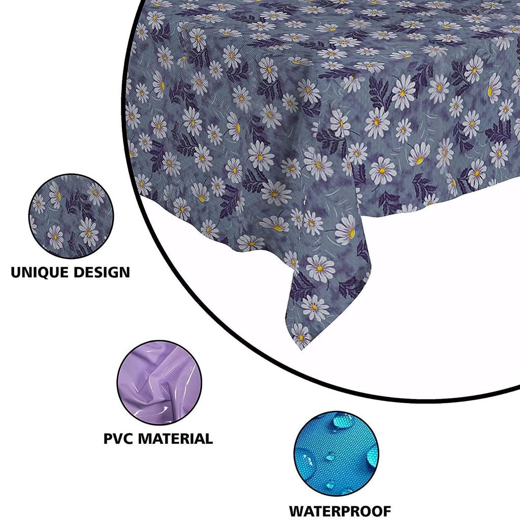 Premium 6-8 Seater Dining Table Cover, Waterproof and Dustproof (Mulitcolour Flower, 60x90 Inch- 6-8 Seater)