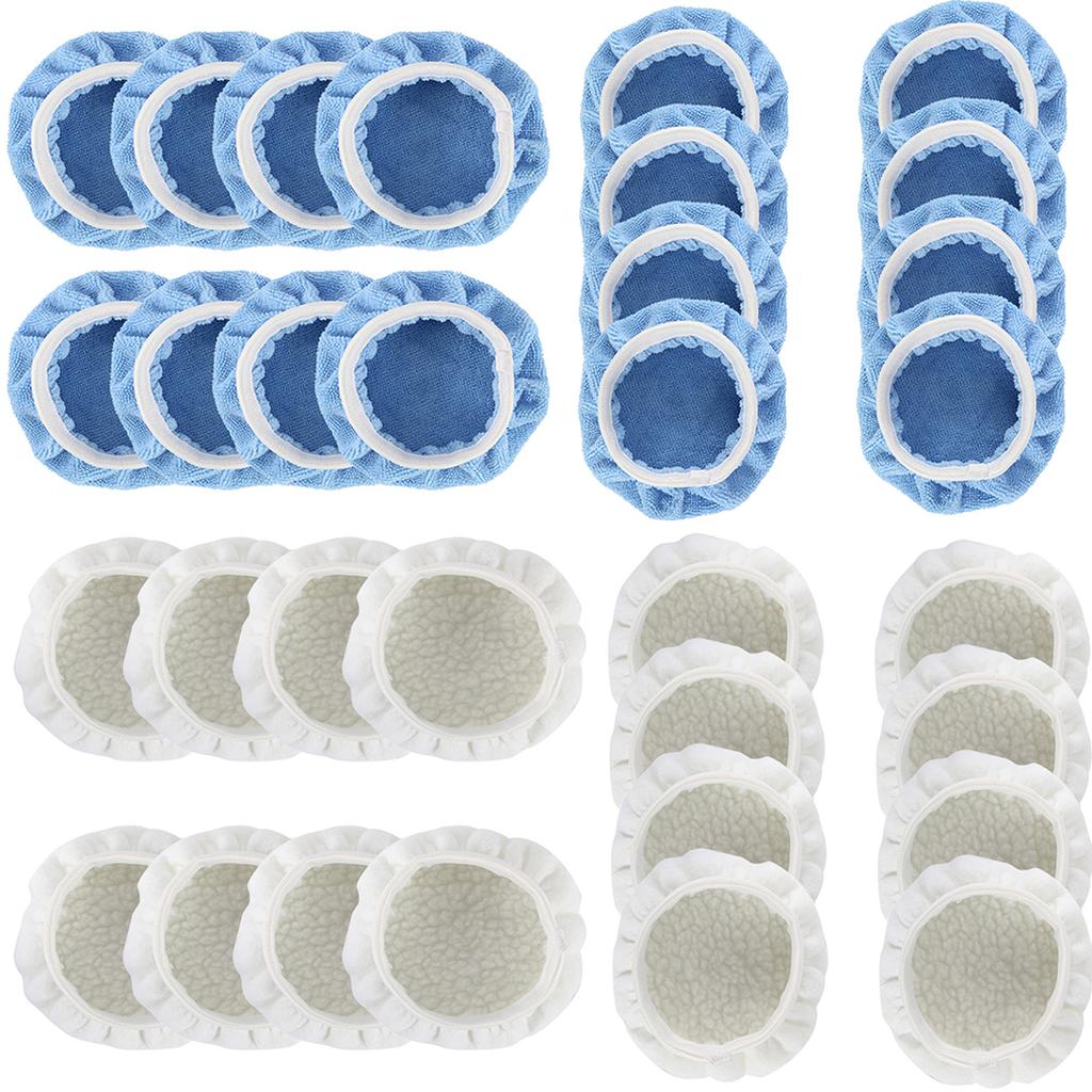 32/8PCS Car Polisher Buffer Pads Cover 6 In/150mm Car Polishing Pad Microfiber Bonnet Polisher Polish Pad Cleaning Waxing Tools