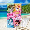 1pc Sailor Moon 1 Beach Towel with Custom Name, Beach/Swimming/Bath/Picnic/Camping Towel, Suitable for Seaside Beaches