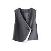 Unregelmäßige Anzugweste Damen Ärmellos Frühling Herbst Layering Büro Professionell Smart Weste
