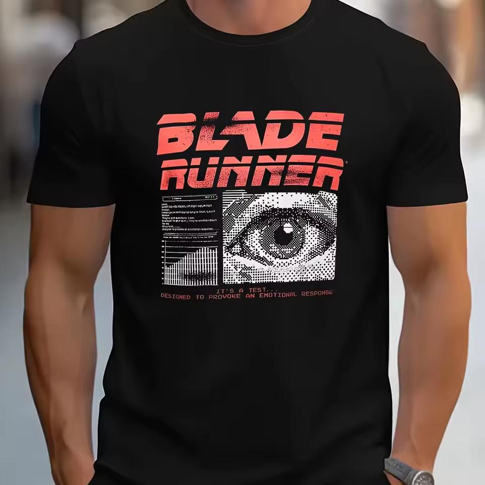 2026 new Wanderer movie pattern T-shirt with retro futuristic eye print design, breathable short-sleeved shirt