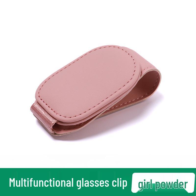 Multi-Function Leather Car Visor Storage Clip for Sunglasses and Cards
