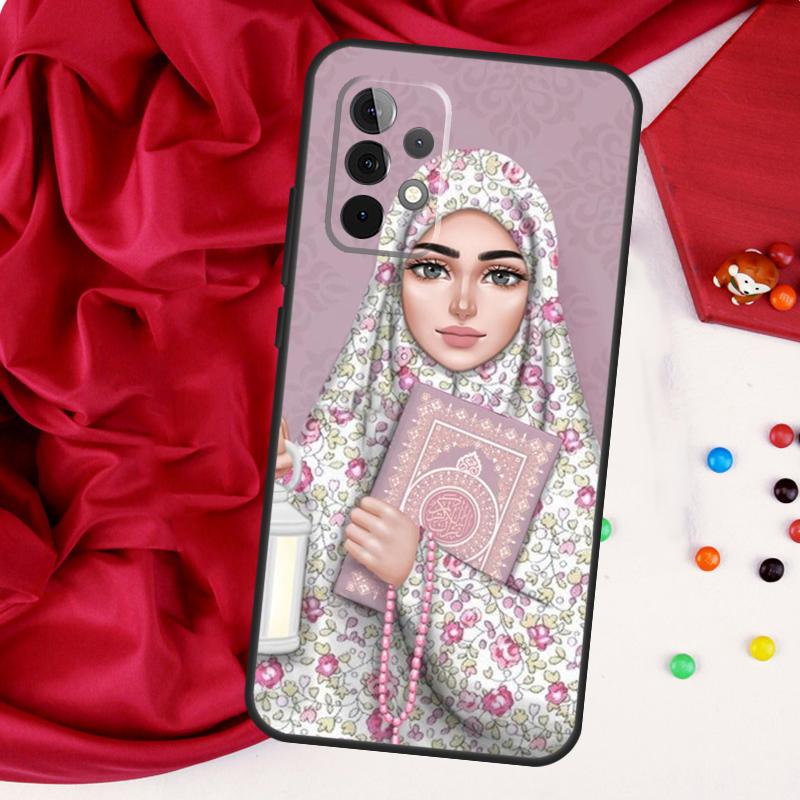 Muslim Islamic Gril Eyes Hijab For Samsung Galaxy A52 A32 A22 A54 A14 A16 A26 A36 A56 A55 A35 A05 A06 A15 A53 A33 A13 Case