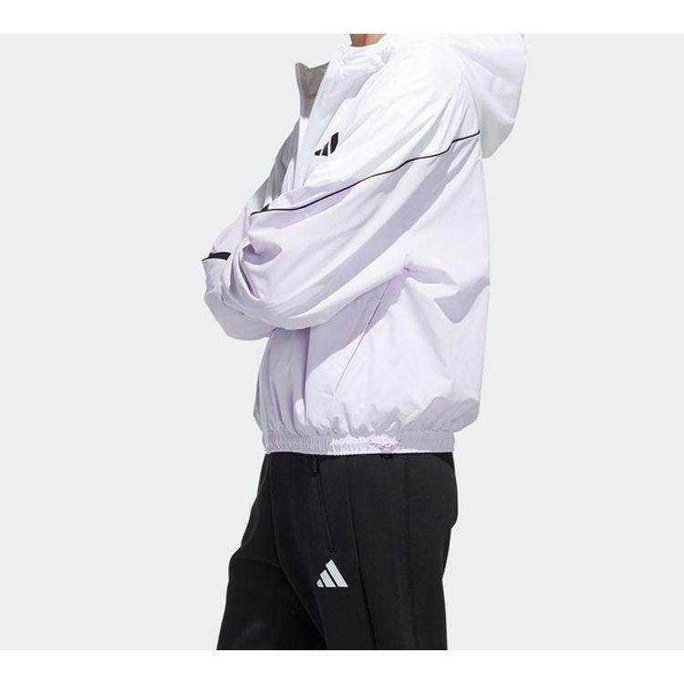 Adidas Hooded Zip-Up Woven Jacket Women Jackets White FM9322