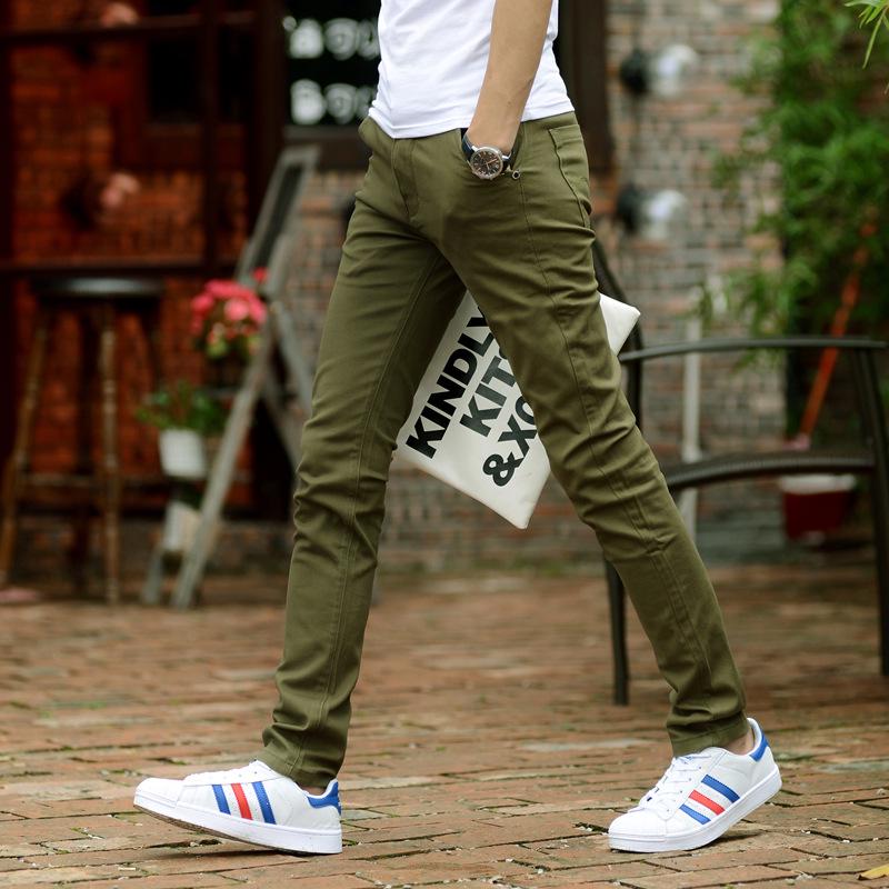 Men's Korean Style Slim Fit Stretch Cotton Casual Pants