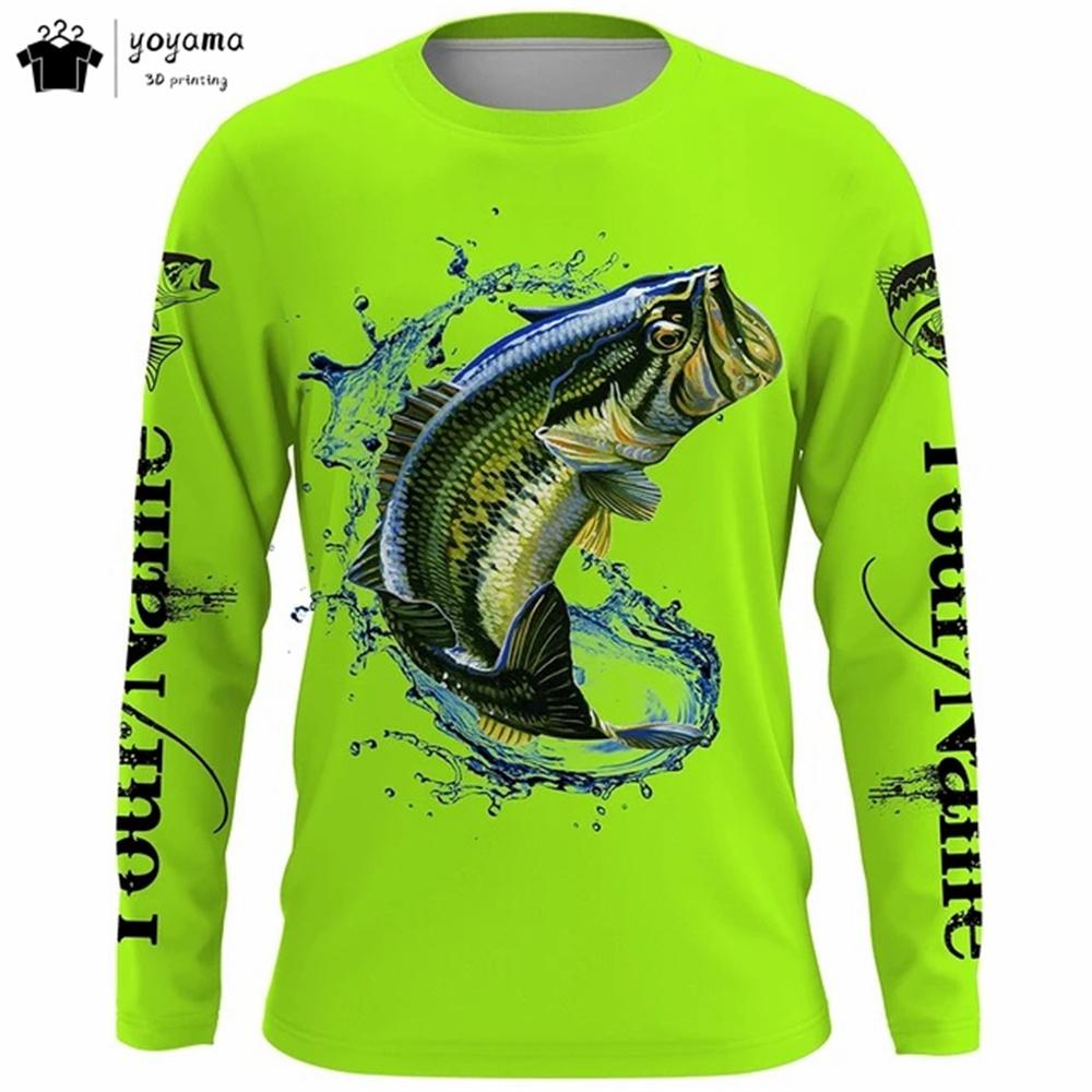 Classic Fish Print Graphic T shirts 3D Print Men's Clothing Street Casual T shirt Men Top Men's Long Sleeve T-shirt Mens Clothes