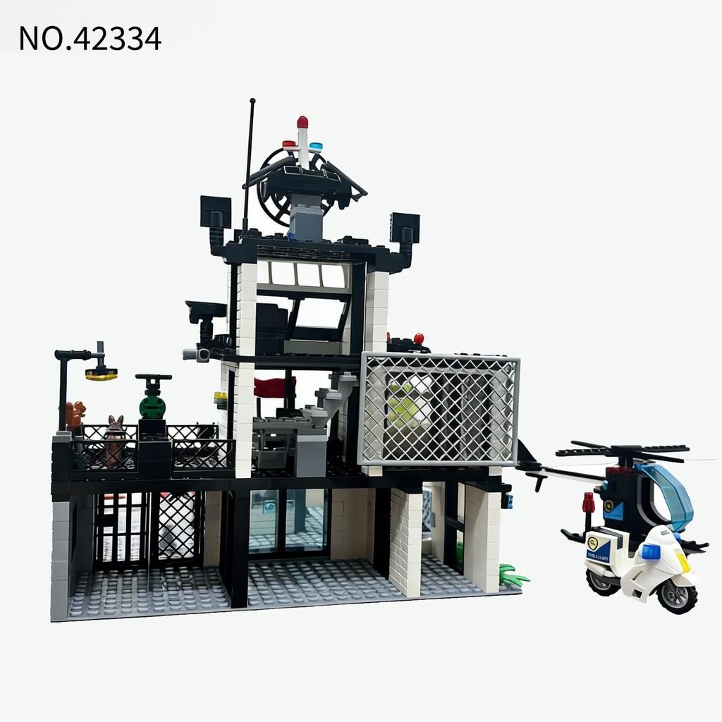 42334 Watchmen Police Headquarters Children'S Assembly Of Small Particles Building Block Toys Baseplate Accessories