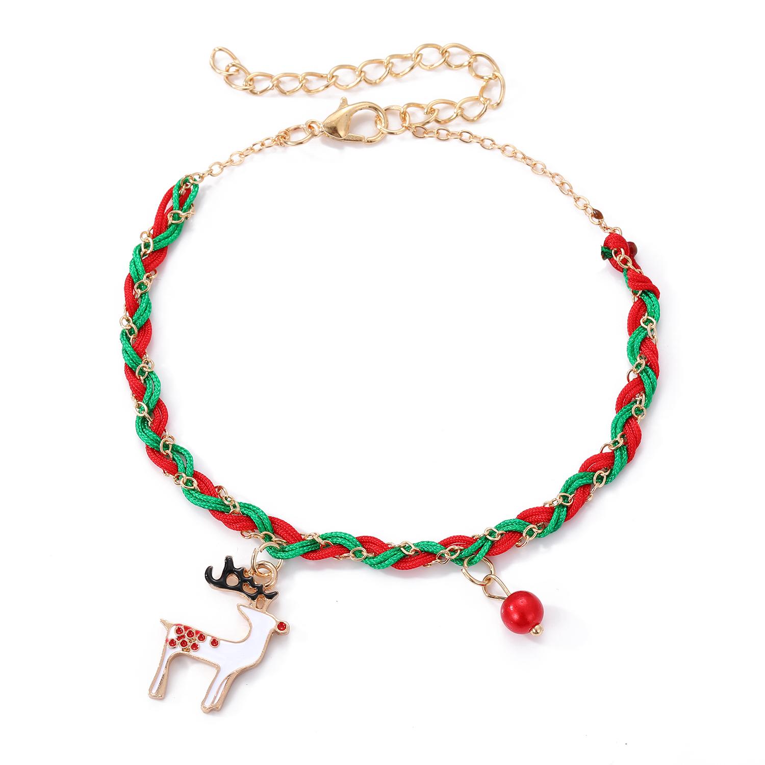 

2023 Санта-Клаус Пара Комплект Элегантный Браслет Рождественский Колокольчик Браслет Комплект Из Двух Частей Простой Зимний Модный Браслет Для Девочек Браслет Снеговик Пончик Подвеска Браслет E