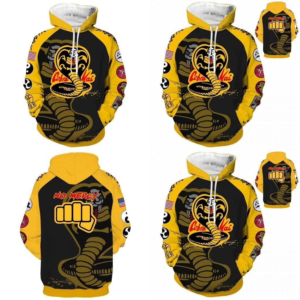 Comfortable Soft Karate Kid Cobra Kai Hoodie Vibrant 3d Animation Unisex Pullover