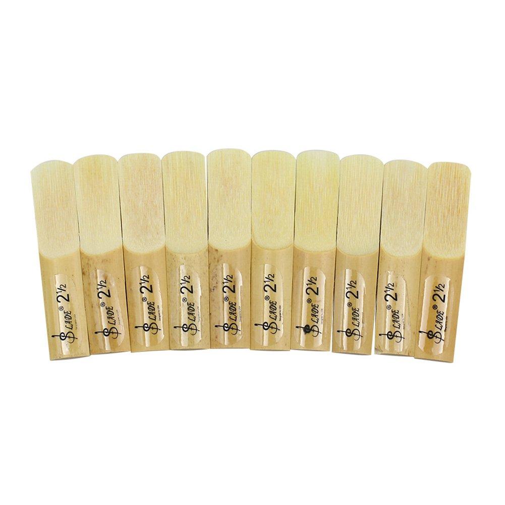 Yosoo LADE 10pcs bB Saxophone Reeds, 2.5cm, Reed, AltoTenor Saxophone, B-flat Alto Saxophone Reeds, Replacement Parts, Accessories, Bamboo, with