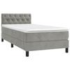 3141449 vidaXL Lit à sommier tapissier et matelas Gris clair 80x200 cm Velours