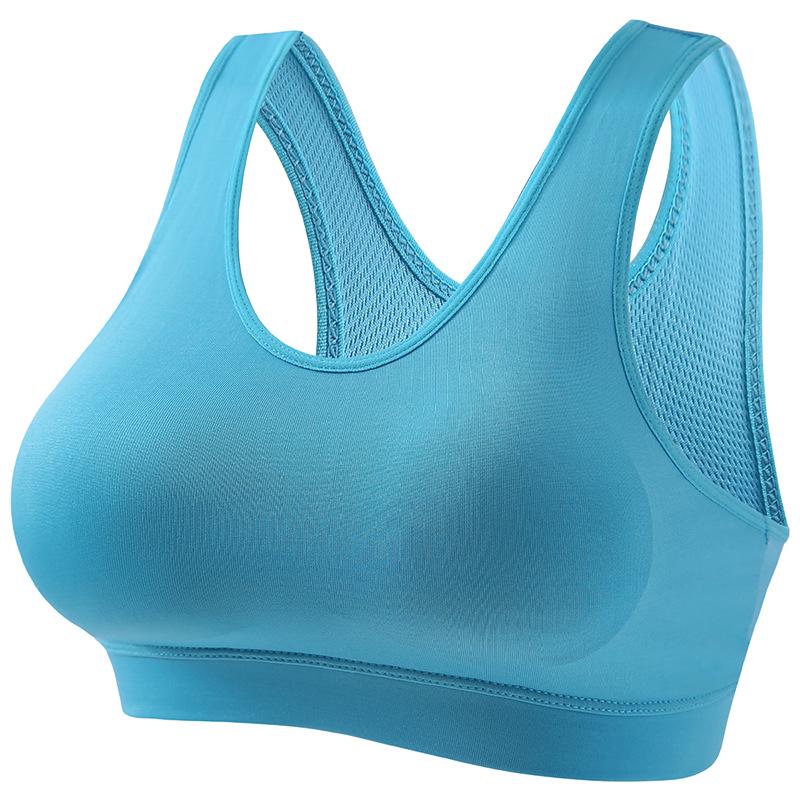 Women s Shockproof Running Sports Bra - Wire-Free, Plus Size, Anti-Sag, Push-Up, Beautiful Back, Yoga Fitness Vest XL небесно-голубой