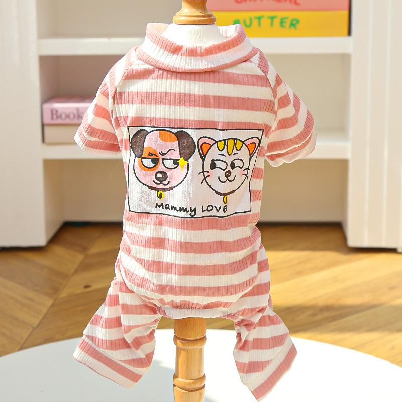 Autumn and winter loungewear four-legged two-legged pet clothes cat clothes couple dog clothes pajamas air-conditioning clothes