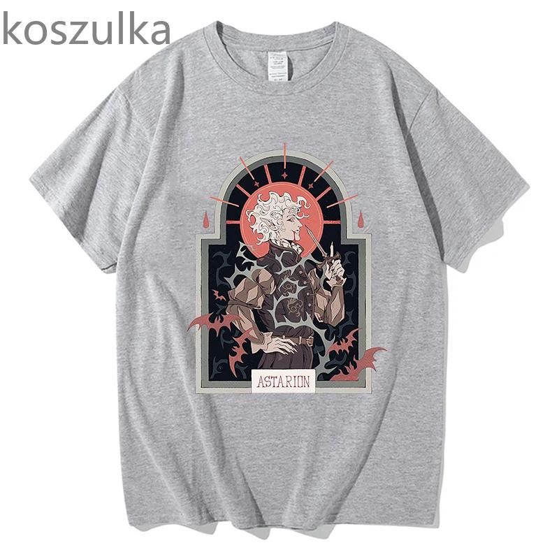 Tricou Astarion, unisex, modă de vară, din bumbac pur, unisex, pentru femei, ocazional, Streetwear Harajuku, vintage, cu mânecă scurtă.