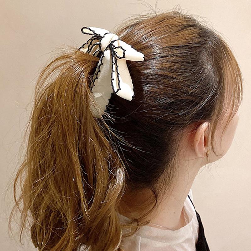 Bow Banana Clip For Women Girls Sweet High Ponytail Fixed Hair Clip Elegant Hairpin Headwear Simple Hair Accessories