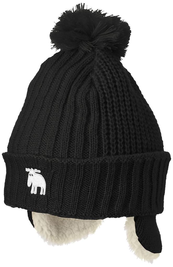 Mozu Kinder Strickmützen, Fleecegefüttert, Schwarz, 53-55cm, 438-0051