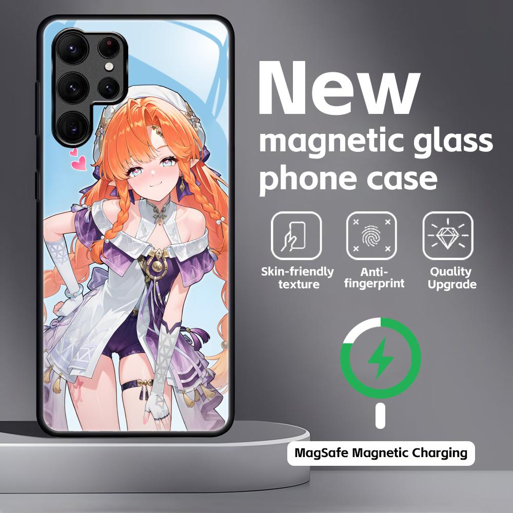 Wuthering Waves SIGRIKA  Phone Case For Samsung S26 S25 S24 S23 S22 S21 Plus Ultra Note20 Glass Magnetic Case