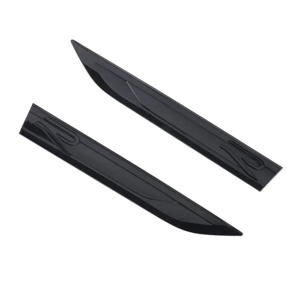 1 Pair ABS R Logo Badge Sticker Side Fender Emblem Decal High-Quality Automotive Exterior Accessories