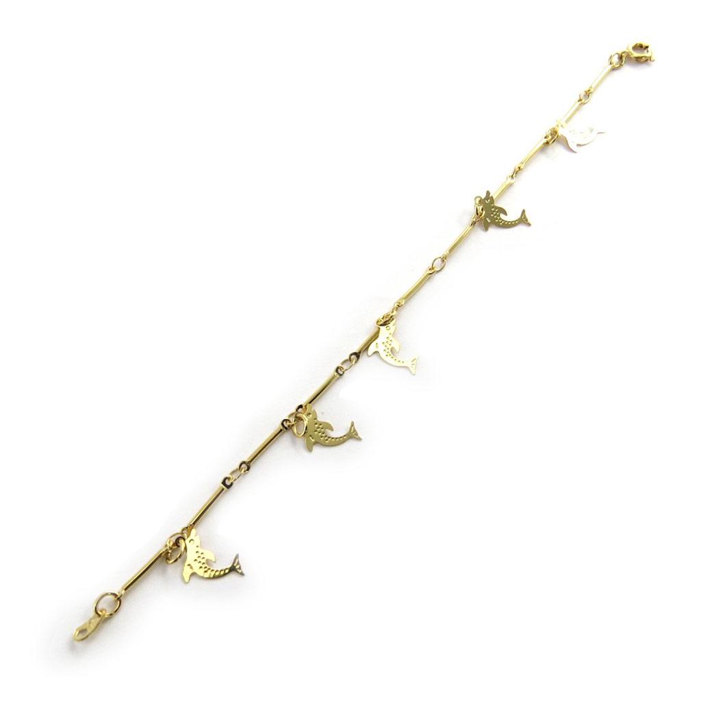 Les Trésors De Lily [M8875] - Gold Plated 'Dolphins' Bracelet - 13x7 Mm