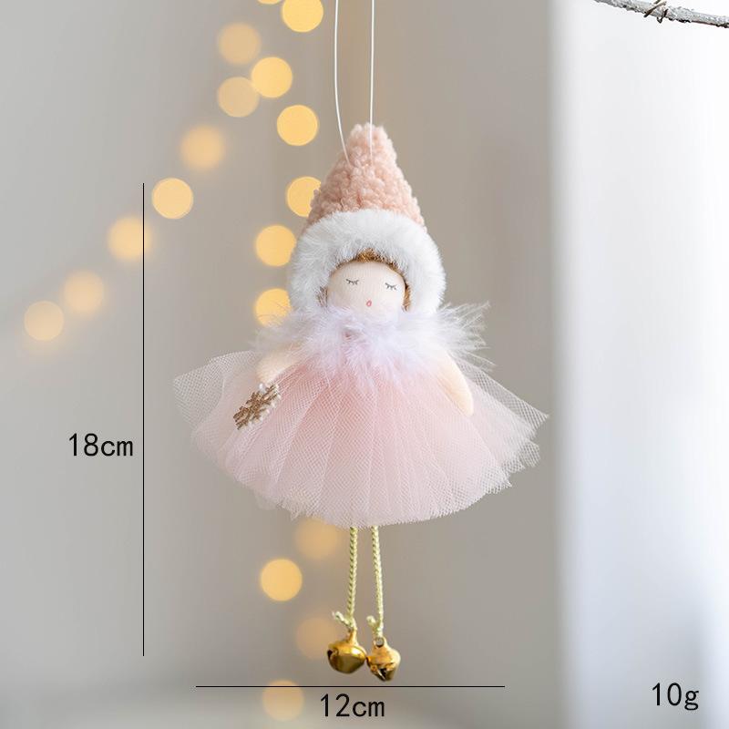 Christmas Plush Angel Girl Pendant Christmas Angel Decoration Desktop Ornament White Pink Angel Pendant New Year 2025