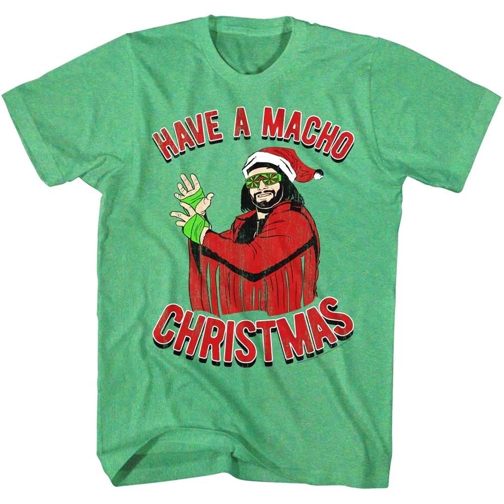 Macho Man Randy Savage Have a Macho Christmas Men s T Shirt Santa Claus Wrestler L