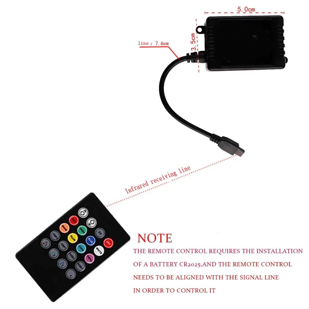 Universal Car RGB Ambient Lights LED Strip Interior Atmosphere Lamps 8 Colors Decorative Off Road 4x4 SUV Automobile Accessories