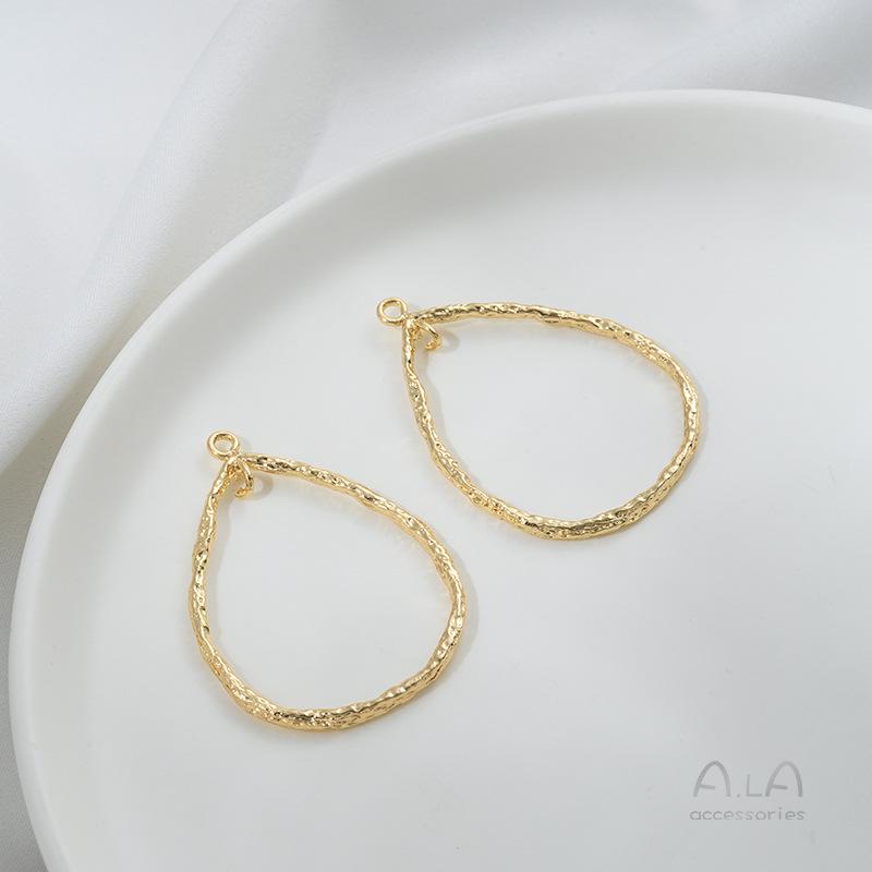 14K Gold-Filled Geometric Pendant: Square, Round, Teardrop, Heart Shapes for DIY Earrings