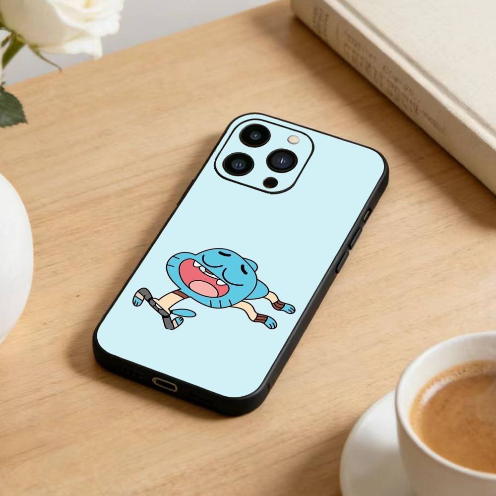 D-Gumball and Darwin Phone Case For iPhone 16,15,14,13,12,17,Pro Max,Plus Silicone Black Case
