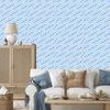 Wallpaper Geometric Pattern Azure and White for Living Room and Bedroom 50x1000