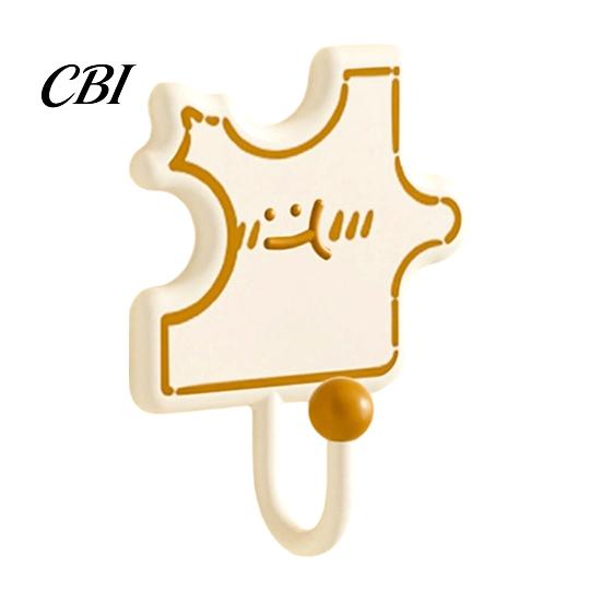 Decorative Wall Hangers for Home Cartoon Puzzle Key Hook, Heavy Duty Traceless Plastic Hanger, Self Adhesive Hooks Kitchen Utensils Space Saving Hook