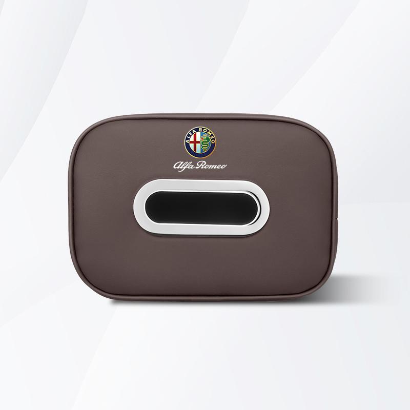Car Tissue Box Car Interior Accessories For Alfa Romeo 4C 159 Spider Giulia Giulietta GT Leather Tissue Storage Bag Kleenex Case