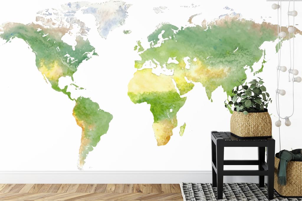 Photomural World Map Self-Adhesive Mural 208x146