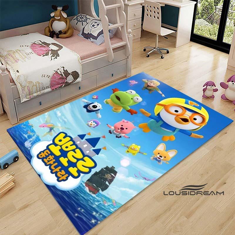 2026 Tappeti con Motivo a Forma di Pesce Carino P-Pororo-Park 15 Misure Tappetino per Pavimento Soggiorno Camera da Letto Comodino Tappeto Area Tappeto per Giochi Camera dei Bambini Decorazione per la Casa