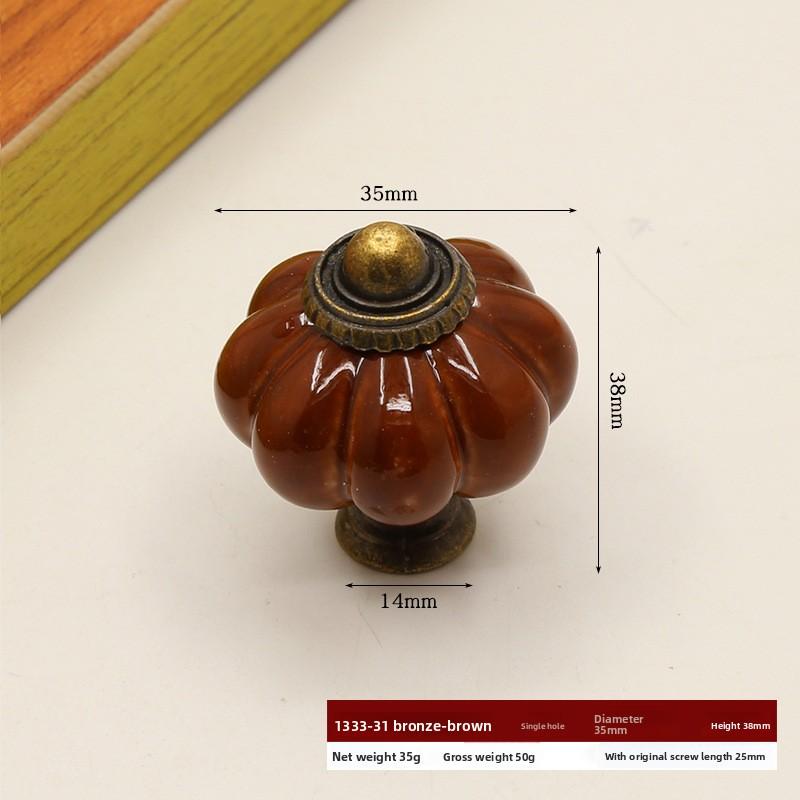

Pumpkin Ceramic 40mm Drawer Knobs Cupboard Door Handles Single Hole Cabinet Handles with screws Furniture