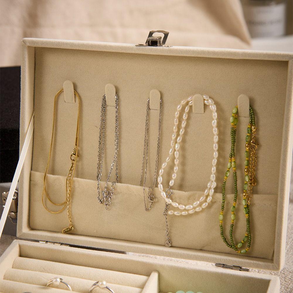 Divided Double-layer Jewelry Box Multi-grids Jewelry Display Container Travel Jewelry Case  Girls