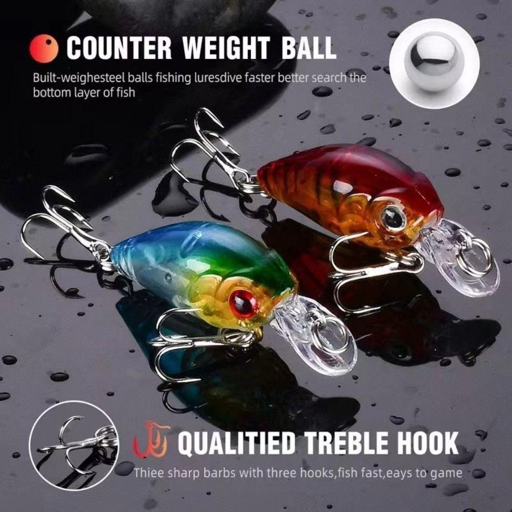 8Pcs/Box Micro Hard Bait Fishing Lure Floating Topwater Fishing Bait Saltwater Fishing