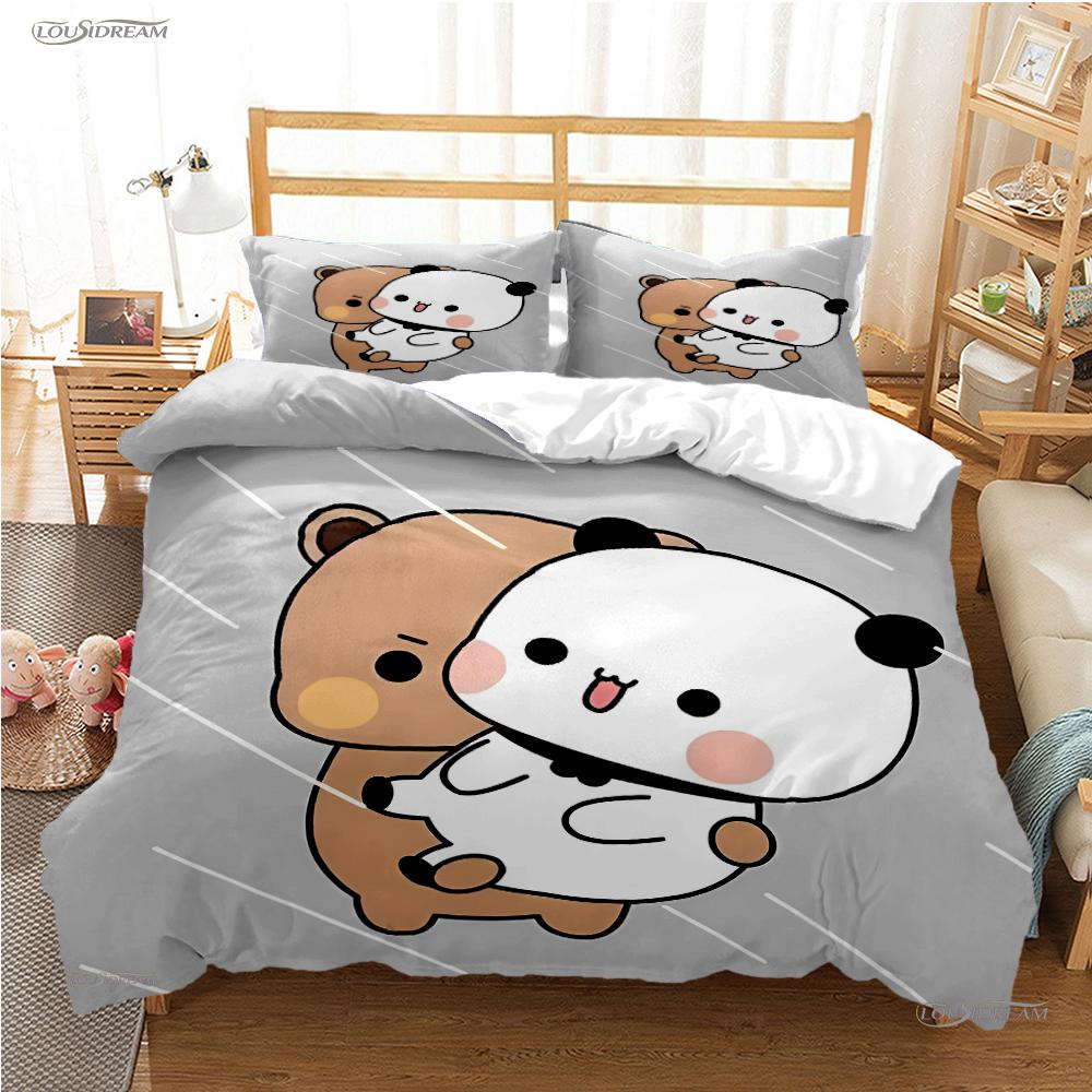 BuBu Bear Cartoon Anime Cute All Season Duvet Cover kawaii Bedding set Soft Quilt Cover and Pillowcases Single/Double/Queen/King